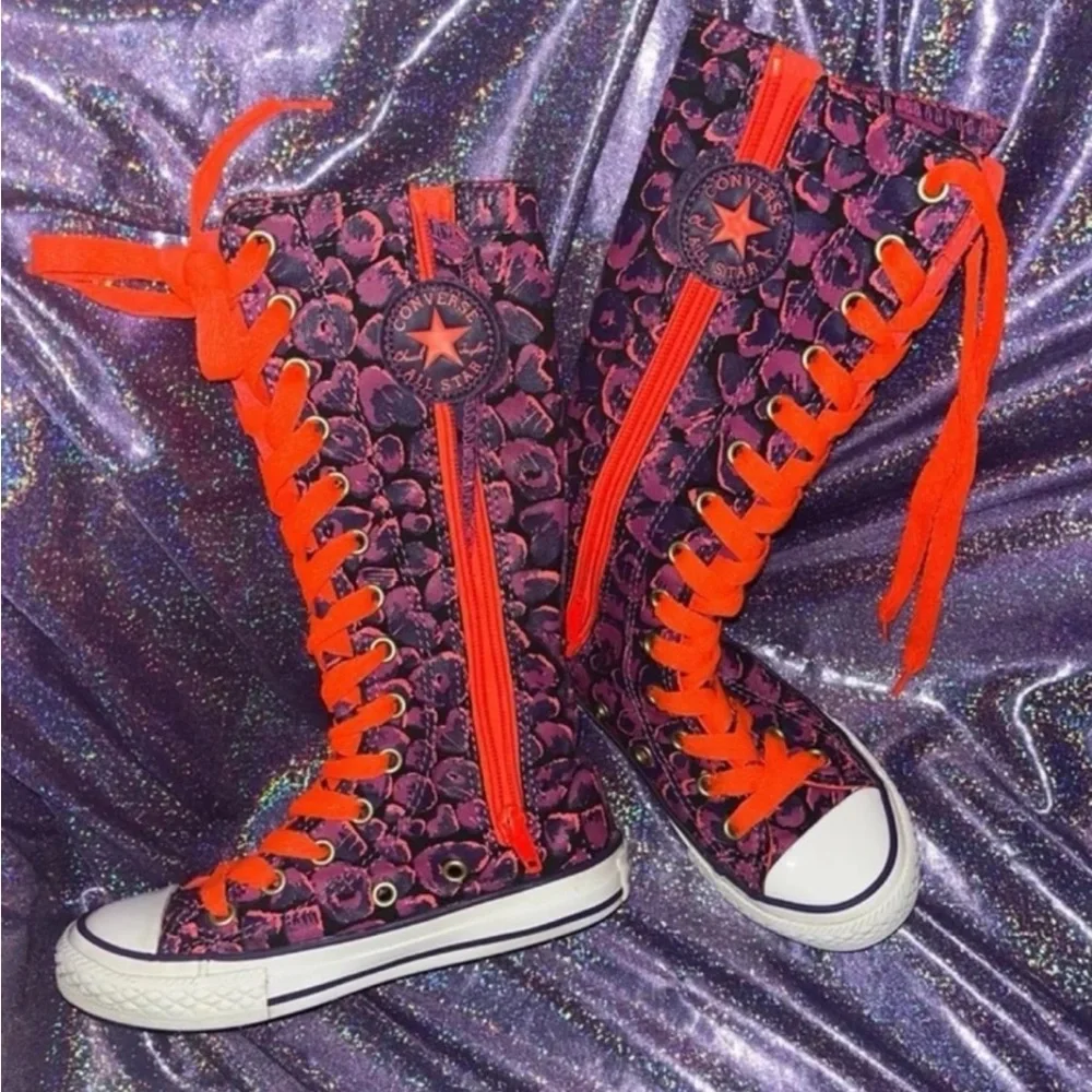 Rare Kids Leopard Print Neon Converse